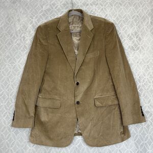 Stafford Mens Corduroy Blazer Jacket 42R Tan Vtg 90s Academia Retro Grandpacore